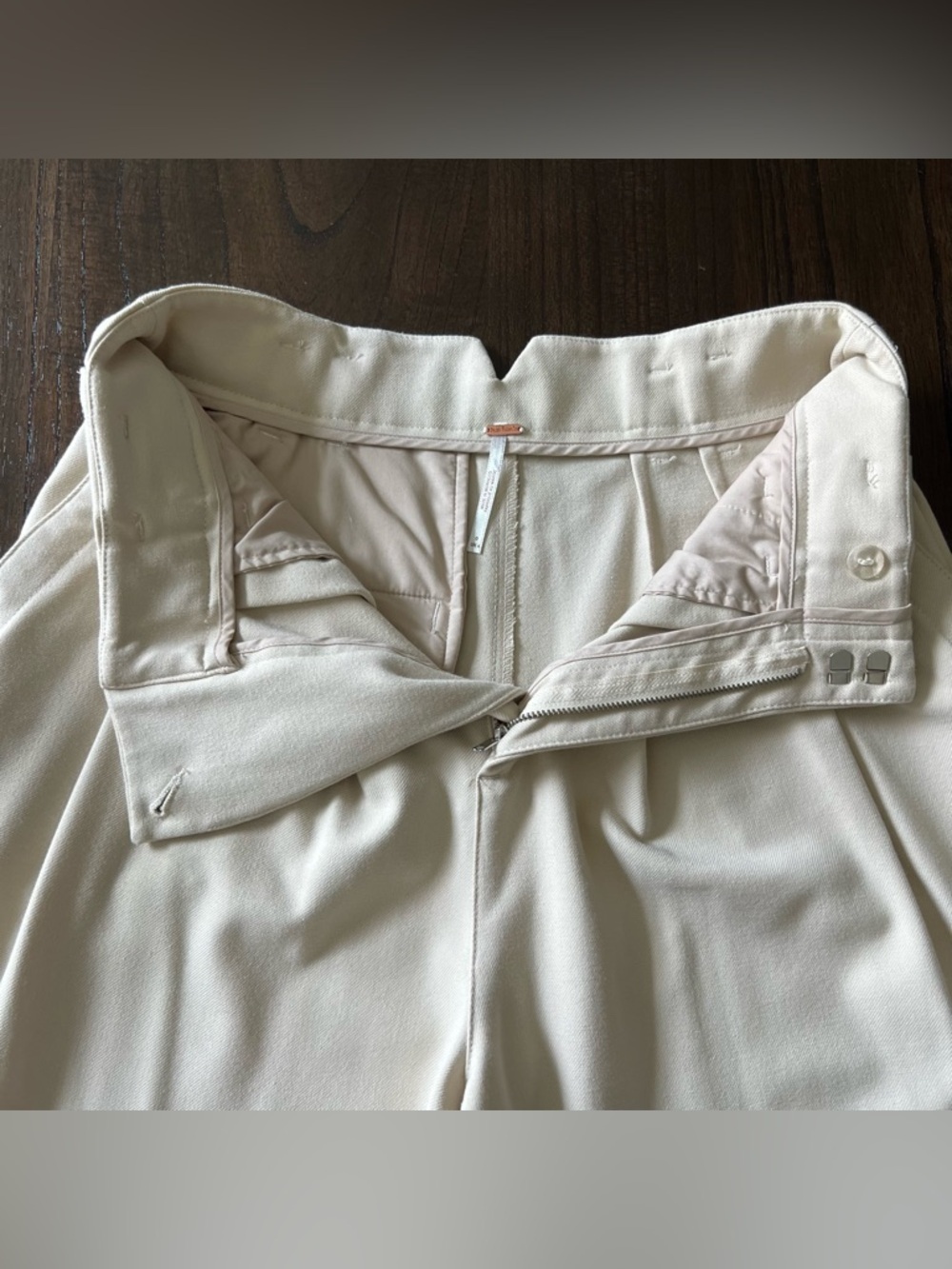 Free People Cream Pleated Pants - 0 - Picture 8 of 11